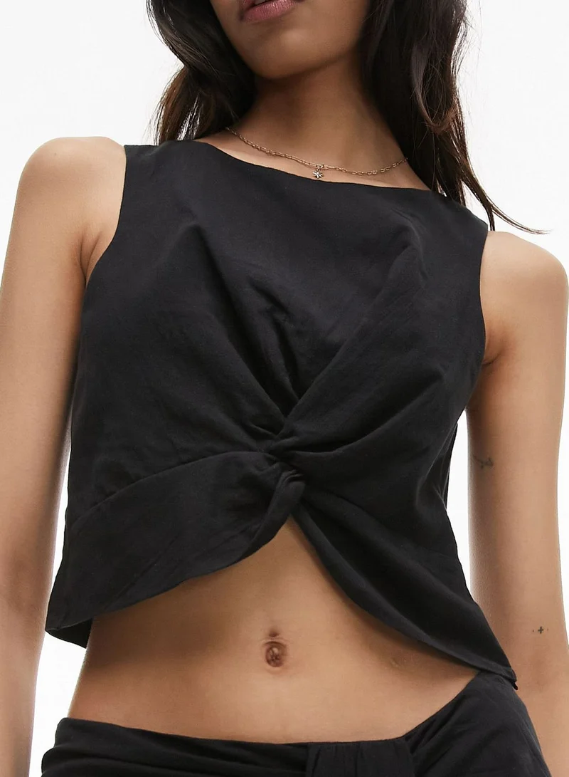 TOPSHOP Front Knot Detail Top