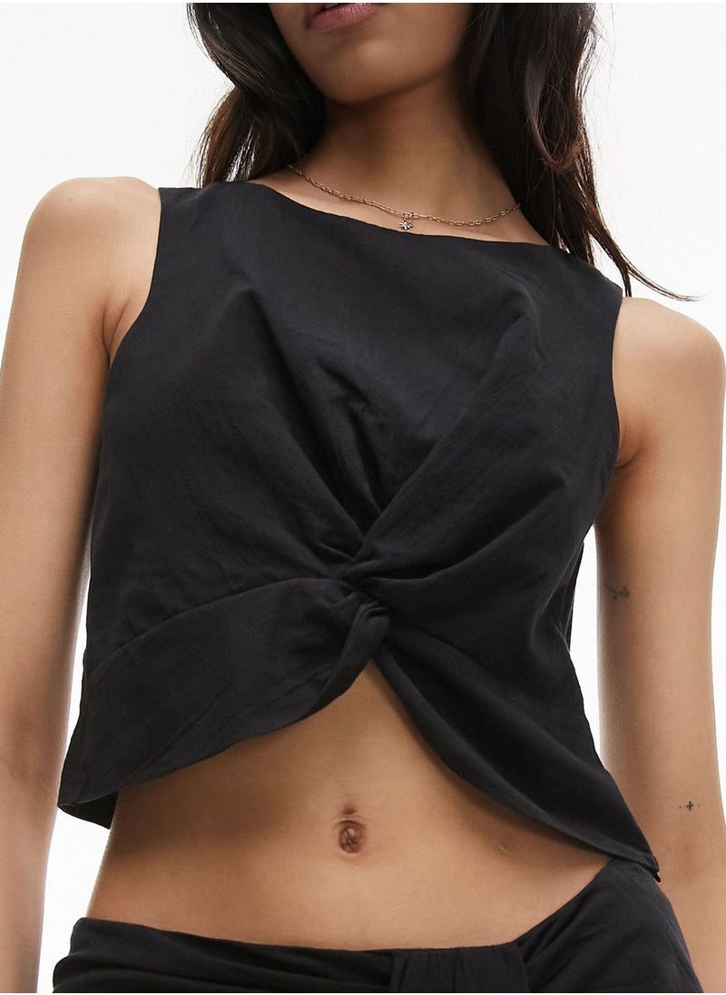 TOPSHOP Front Knot Detail Top  - Image 3