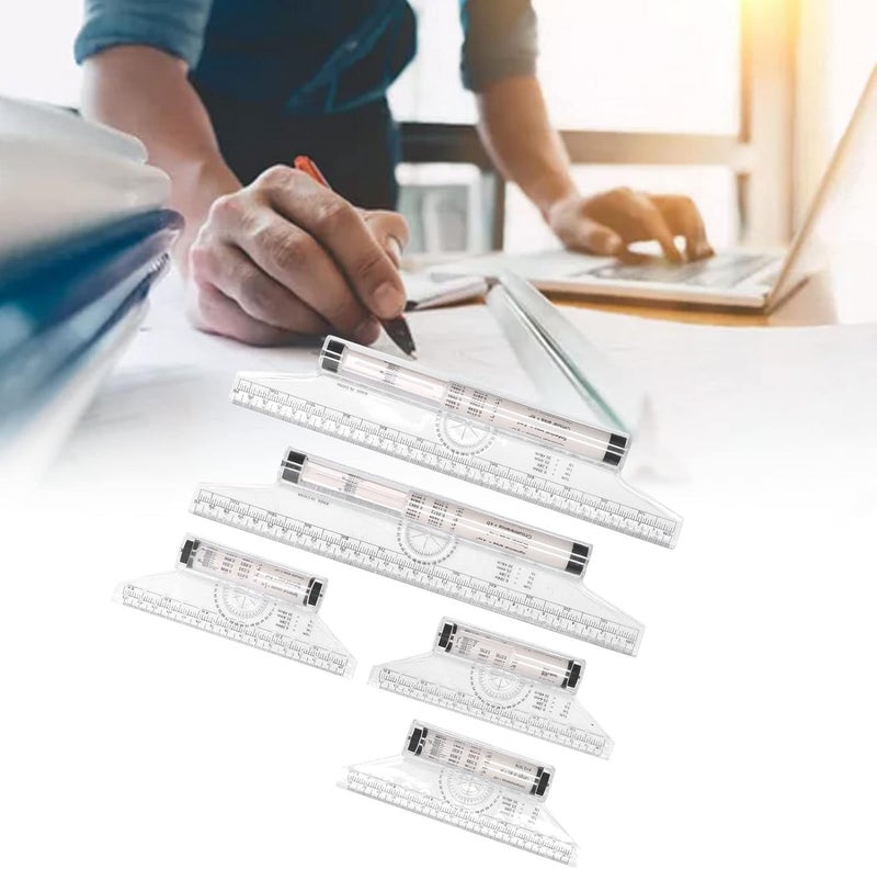 Zerodis Measuring Protractor Parallel Line Rolling Ruler Multi Purpose Template Art Drawing Tool for Student School Office Ruler 15cm & 30cm Plastic Body with Integrated Roller - Image 3