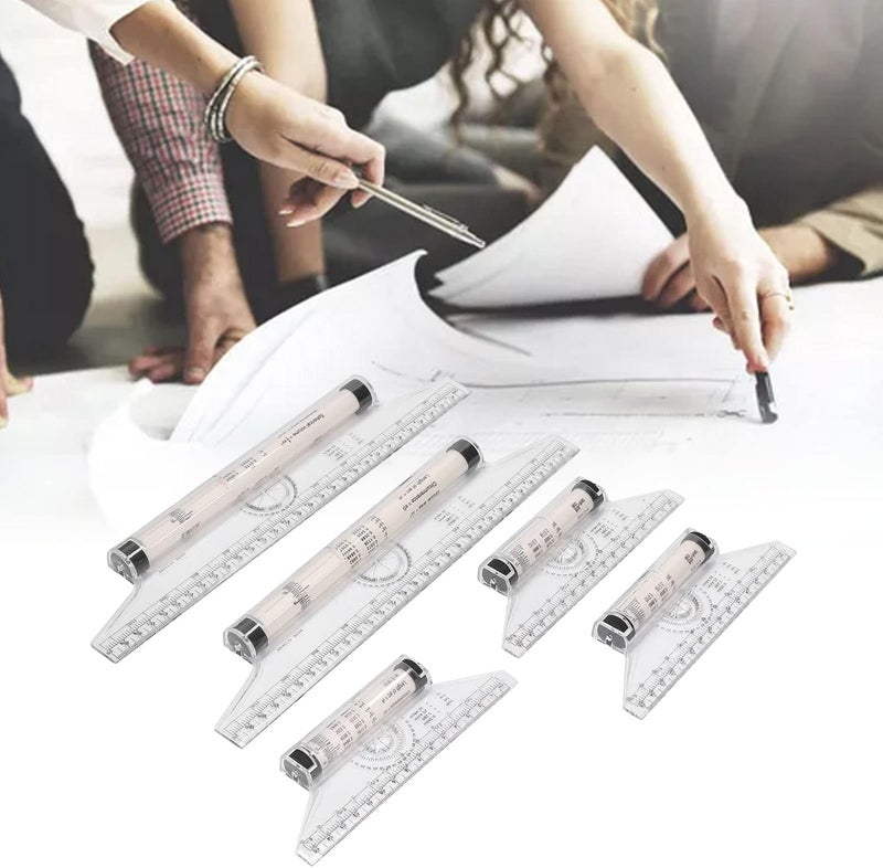 Zerodis Measuring Protractor Parallel Line Rolling Ruler Multi Purpose Template Art Drawing Tool for Student School Office Ruler 15cm & 30cm Plastic Body with Integrated Roller - Image 2