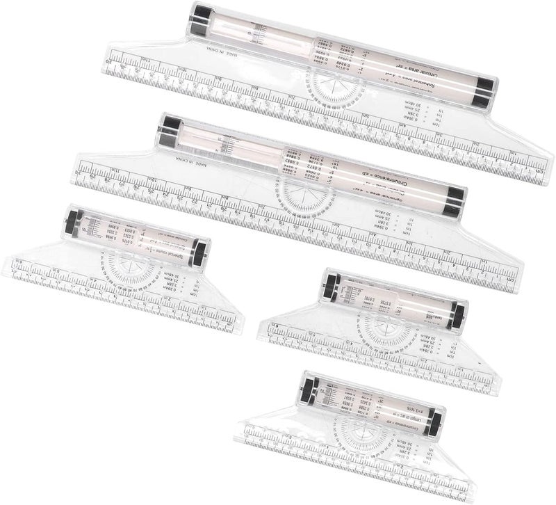 Zerodis Measuring Protractor Parallel Line Rolling Ruler Multi Purpose Template Art Drawing Tool for Student School Office Ruler 15cm & 30cm Plastic Body with Integrated Roller - Image 1