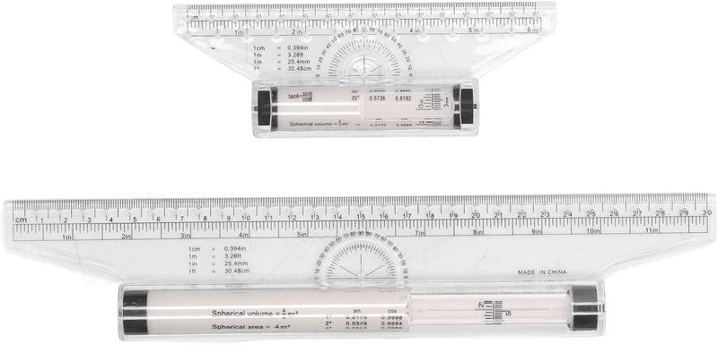 Zerodis Measuring Protractor Parallel Line Rolling Ruler Multi Purpose Template Art Drawing Tool for Student School Office Ruler 15cm & 30cm Plastic Body with Integrated Roller - Image 4