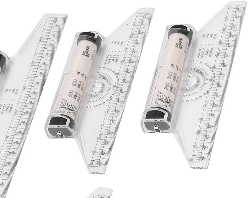 Zerodis Measuring Protractor Parallel Line Rolling Ruler Multi Purpose Template Art Drawing Tool for Student School Office Ruler 15cm & 30cm Plastic Body with Integrated Roller - Image 5