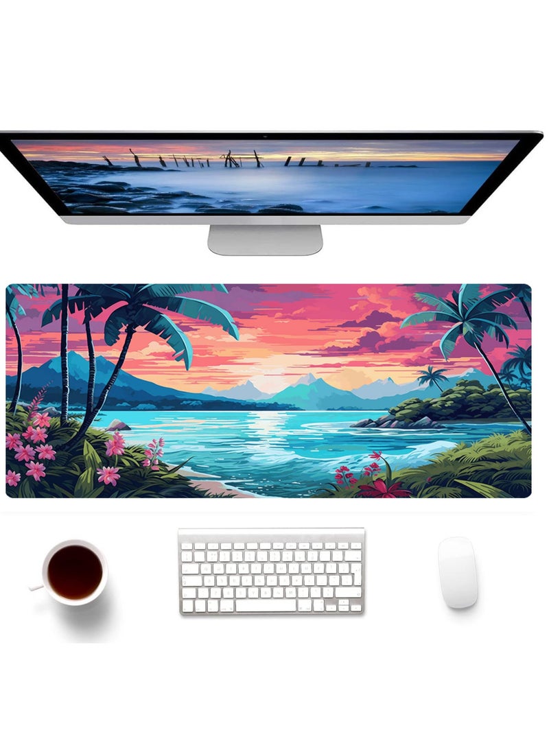 Tropical Island Gaming Mouse Pad – Anti Slip Rubber - Speed Edition | 700 X 300 x 2 mm