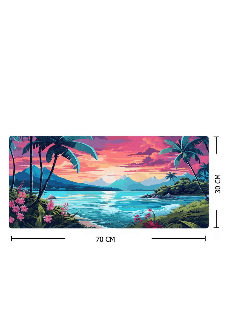 Tropical Island Gaming Mouse Pad – Anti Slip Rubber - Speed Edition | 700 X 300 x 2 mm