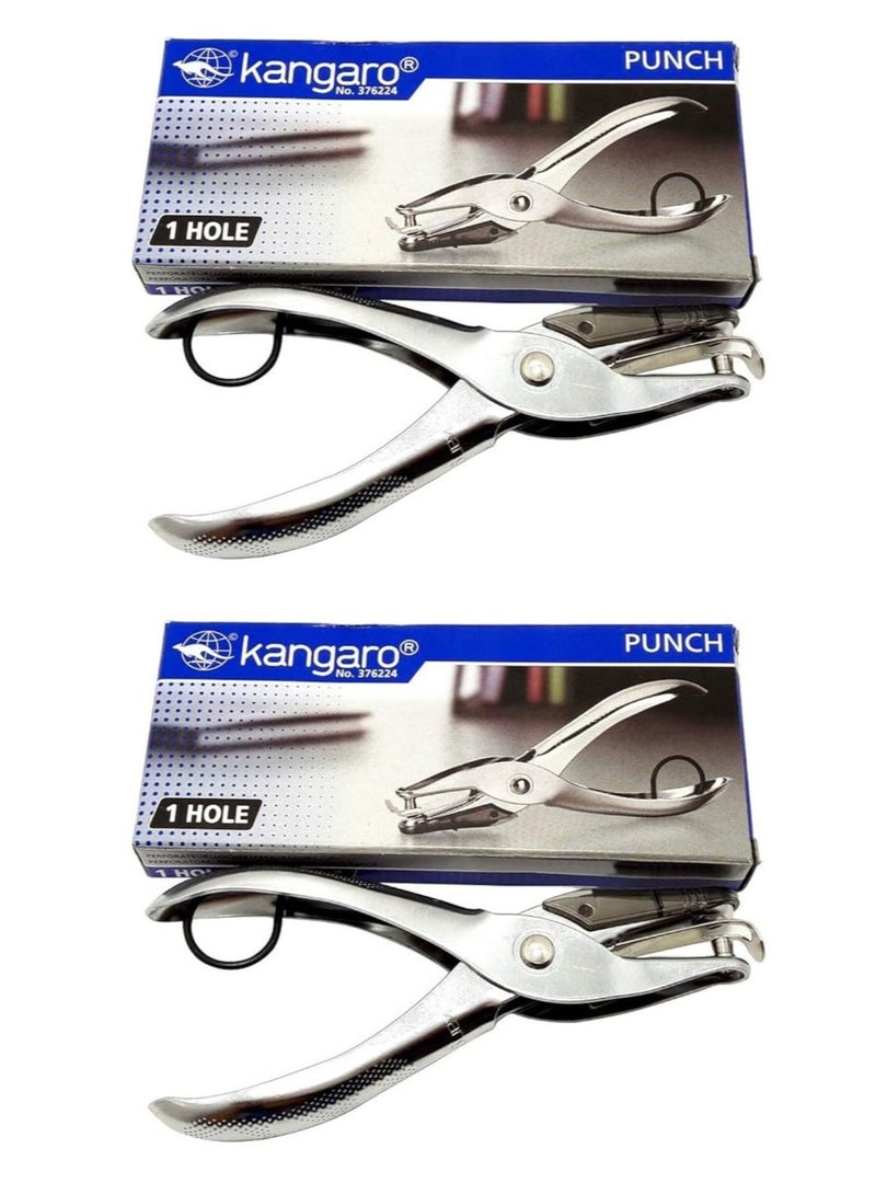Kangaro 2-Piece One Hole Paper Punch Assorted Color - Image 1