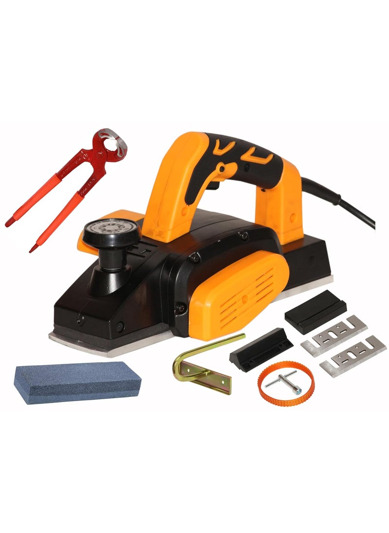 Digital Craft Digital Craft Wood Planer 800W Machine of Carpentry HighPower MultiFunction Electric Planer Professional Woodworking Machine Electric Wood Planer Machine 82mmSharpening Stone8Inch Pincer Plier 
