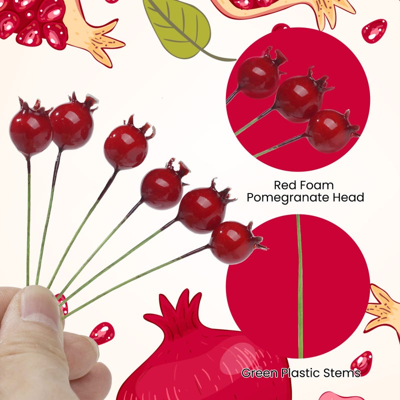 NUOMI Mini Pomegranate Artificial Fruits for Decoration Lifelike Decor 40 Pcs, Christmas Ornaments, Crafts - Image 4