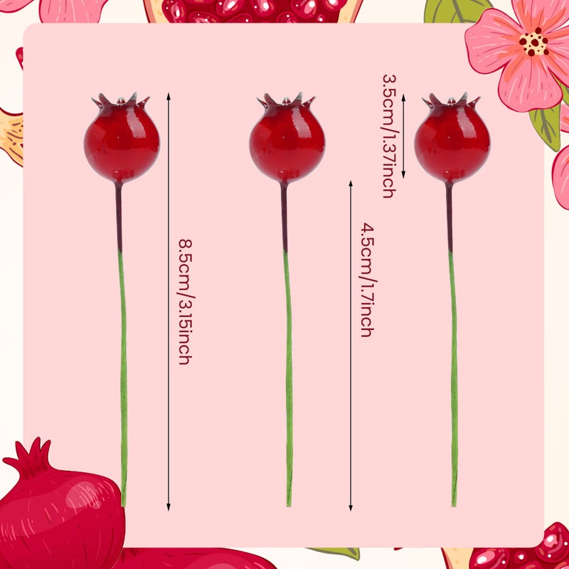 NUOMI Mini Pomegranate Artificial Fruits for Decoration Lifelike Decor 40 Pcs, Christmas Ornaments, Crafts - Image 3