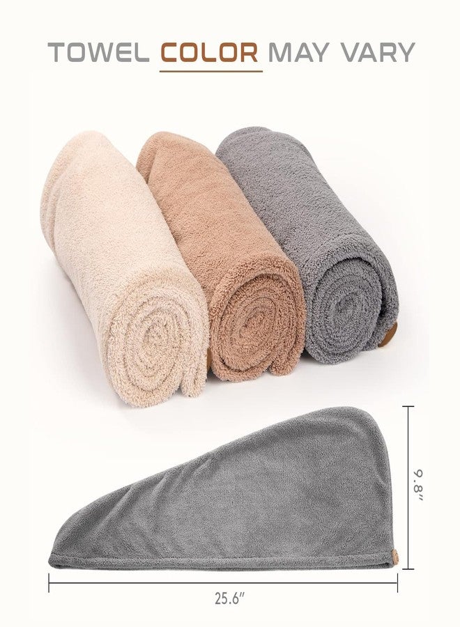 Narah ventures Hair Towel Wrap for Women, Quick Dry Soft Microfiber Hair Drying Towel Bathing Hair Cap Absorbent Hair Turban for Drying Curly,Thick &Long Hair (Multicolor)(Pack of 1) - Image 4