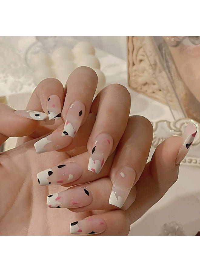 Goolsky Pure Desire Milk Cow Print Press-on Nails - Cute Edgy Daily & Street Style for Trendsetters - Image 2