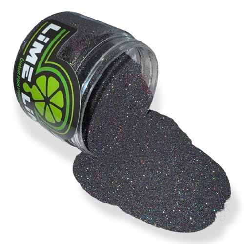 LiME LiNE Sprayable Metal Flake Paint Additive: Solvent Resistant Glitter for Automotive Custom Painting (Black Iridescent) - Image 1