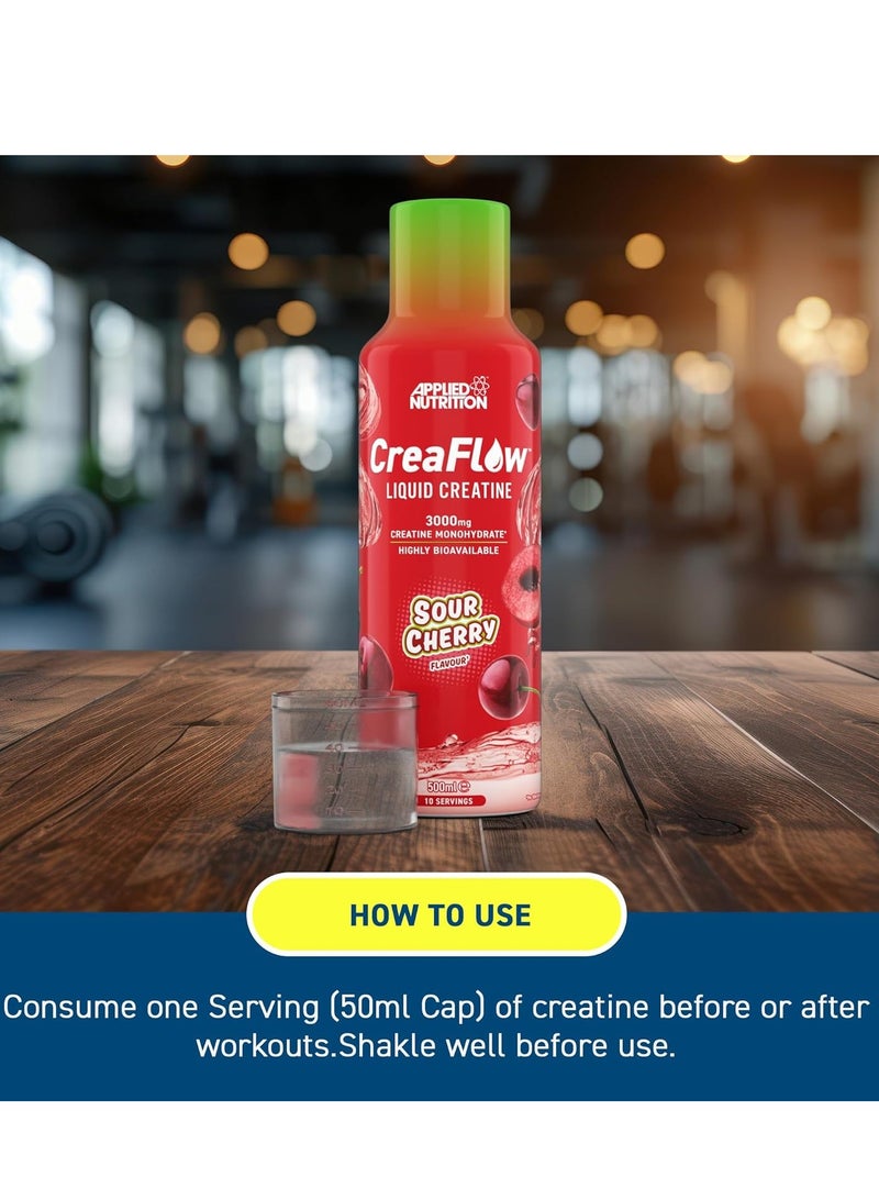 أبلايد نيوتريشن كرياتين سائل كريا فلو من أبلايد نيوتريشن - بنكهة الكرز الحامض (500 مل) كرياتين سائل سريع الامتصاص | 3 غرامات كرياتين لكل حصة | يدعم القوة والأداء - Image 3