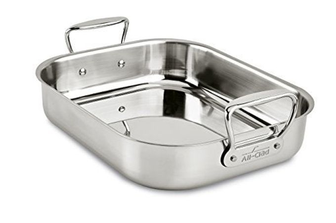 All-Clad Specialty Stainless Steel Roaster with Nonstick Rack 11x14 Inch Oven Broiler Safe 500F Roaster Pan, Pots and Pans, Cookware Silver - Image 2
