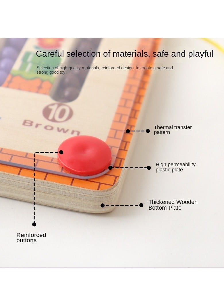 Hobbi ​متاهة مغناطيسية للألوان والأرقام - ألعاب مونتيسوري خشبية لعمر 3 سنوات+ | لوح تصنيف ألوان وعد - تدريب المهارات الحركية الدقيقة للأطفال (مناسب للبنين والبنات) إصدار منزل الفطر - Image 3
