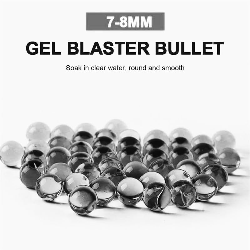 COOLCOLD Gel Blaster Refill Ammo – 20,000 Rounds of 7-8mm Non-Toxic Water Beads for Gel Guns – Safe for Adults 15+ – Transparent Blue Gel Bullets – Pack of 2 – Also Ideal as Home Decor Vase (Black) - Image 3