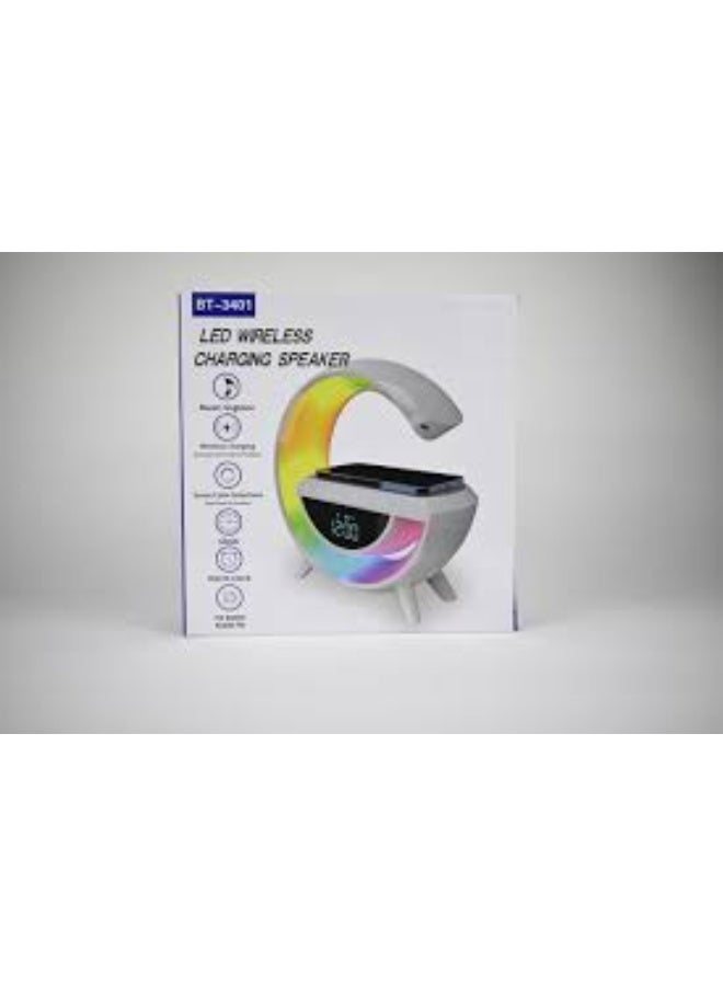 A lamp with different color settings, it also functions as a wireless mobile charger, clock, alarm, and has a large 1200 mAh battery. - Image 2