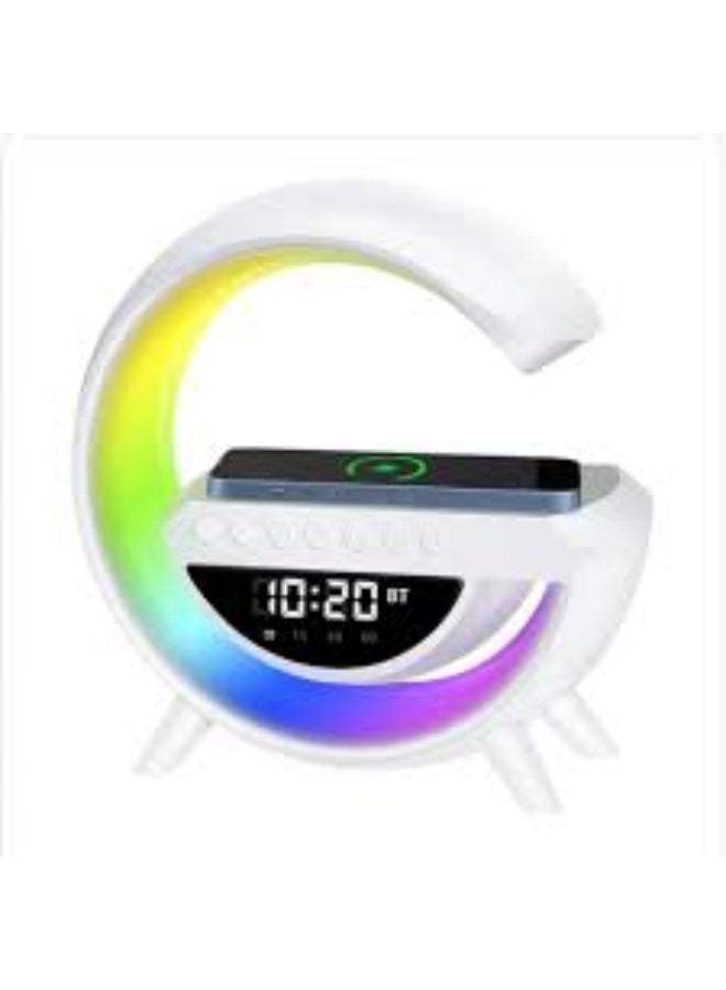 A lamp with different color settings, it also functions as a wireless mobile charger, clock, alarm, and has a large 1200 mAh battery. - Image 1