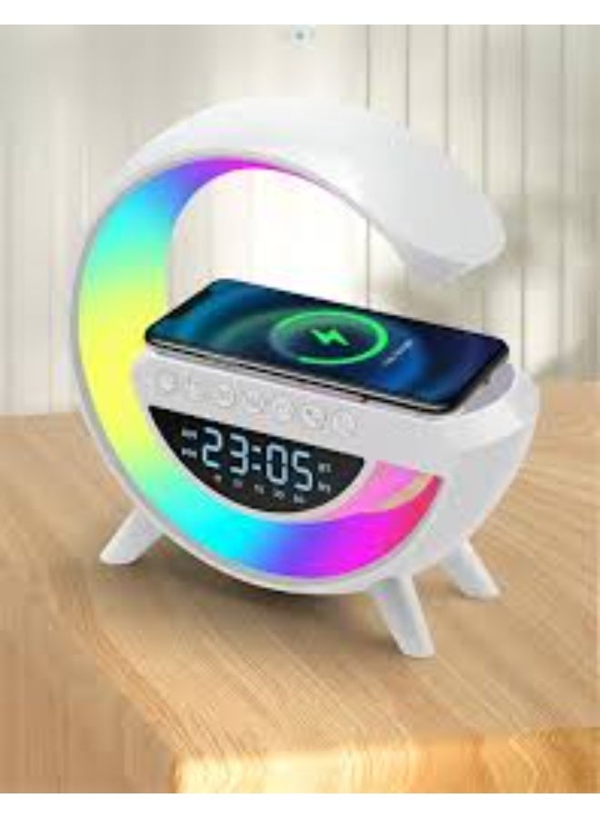 A lamp with different color settings, it also functions as a wireless mobile charger, clock, alarm, and has a large 1200 mAh battery. - Image 3