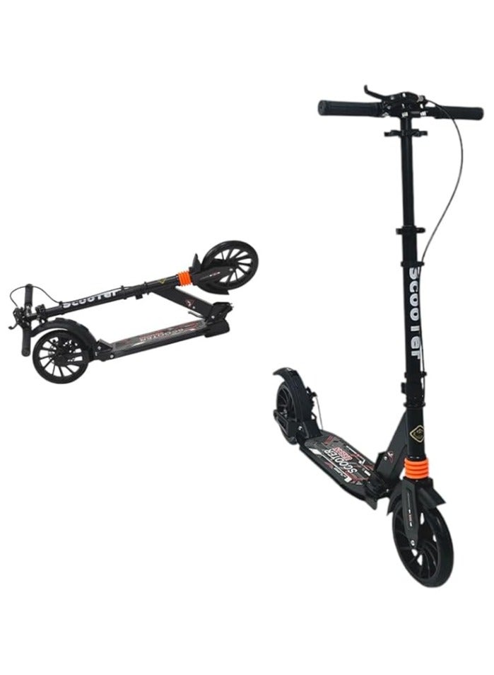 البدر سكوتر يدوي من البدر، سكوتر بعجلات كبيرة 200 ملم للبالغين مع فرامل قرصية، سكوتر للبالغين مع حزام حمل وامتصاص مزدوج للصدمات، سكوتر قابل للطي، سكوتر المنيوم لعمر 5 سنوات فما فوق - Image 5