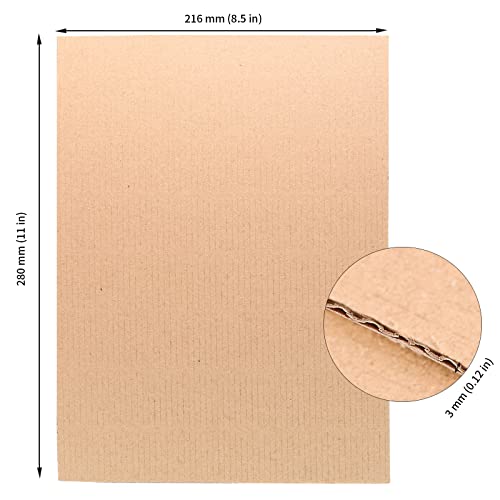 JAPCHET 80 Pack 8.5 x 11 Inch Brown Corrugated Cardboard Sheets, 1/8 Inch Thick Flat Corrugated Cardboard Filler Insert Sheet Pads Squares Bulk, for Packing, Mailing, DIY Art Supplies - Image 2