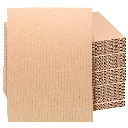 JAPCHET 80 Pack 8.5 x 11 Inch Brown Corrugated Cardboard Sheets, 1/8 Inch Thick Flat Corrugated Cardboard Filler Insert Sheet Pads Squares Bulk, for Packing, Mailing, DIY Art Supplies - Image 4