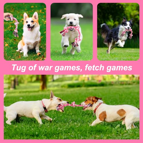 Vivifying Dog Rope Toys, Durable Braided Cotton Pet Chew Rope Toys for Dog Cat Puppy Teeth Cleaning - Image 4