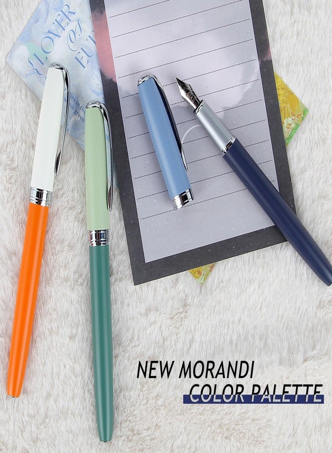 BOCIYER Contrast Color Fountain Pen Set - Medium Nib, Refillable Fancy Pens Box (Blue) - Image 2