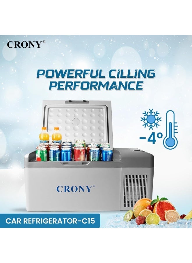 كروني ثلاجة سيارة محمولة C15 سعة 15 لترًا | ثلاجة ومجمد حراري | تيار مستمر 12 فولت/24 فولت | لوحة تحكم LED، اتصال بالتطبيق، من -20 إلى 20 درجة مئوية، حماية لبطارية السيارة. ثلاجة ومجمد محمولة سعة 15 لترًا مع تبريد حراري، نطاق درجة حرارة قابل للتعديل من -20 إلى 20 درجة مئوية، طاقة تيار مستمر 12 فولت/24 فولت، لوحة تحكم LED، اتصال بالتطبيق، وحماية لبطارية السيارة - ثلاجة صغيرة الحجم، مثالية للسفر، مثالية للتخييم والرحلات البرية والمغامرات الخارجية. - Image 3