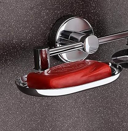 iSTAR Stainless Steel Wall Mounted Tumbler Holder for Bathroom and Wash Basin | Glass Toothbrush Holder | Soap Dish Stand | Toothpaste Holder | Bathroom Accessories (Silver, Pack of 1) - Image 2