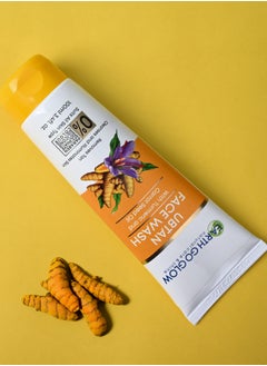EARTH GO GLOW Deep Cleansing & Brightening Ubtan Face Wash - Infused with Turmeric & Saffron for Even Skin Tone | Tan Removal, Moisturizes & Revitalizes for Radiant Skin | Ancient Skincare Ritual - 100ml  - Image 3