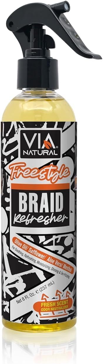 VN Via Natural Freestyle Braid Refresher Spray 12 oz AntiItch Moisturizing Scalp Soothing Formula for Braids Locs Twists and Protective Styles