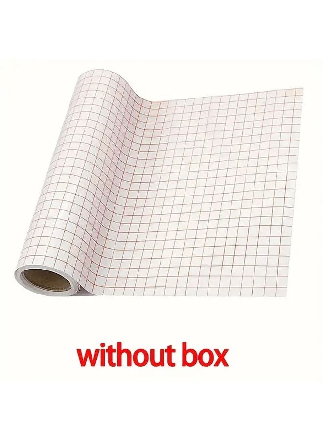 شريط نقل الفينيل 12.01 × 39.37 بوصة ورق محاذاة شبكي أحمر لاصق شفاف - Image 1