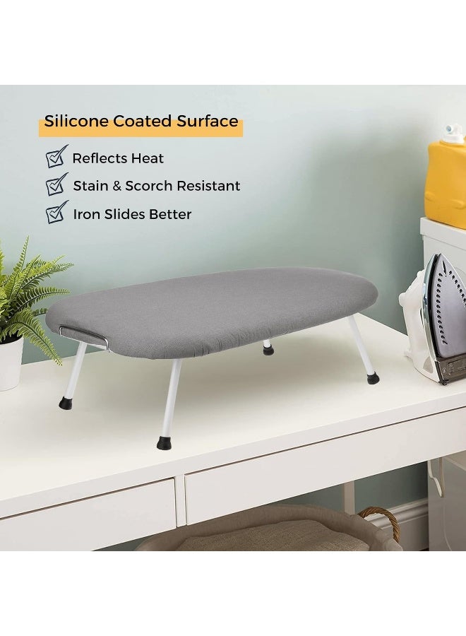 Savuk  Ironing Board Cover And Pad Silicone Coated 4 Layers, 12.5X31 Inch Mini Size, Extra Heavy Duty Thick Padding, Heat Reflective, Non Stick Scorch And Stain Resistant - Image 3