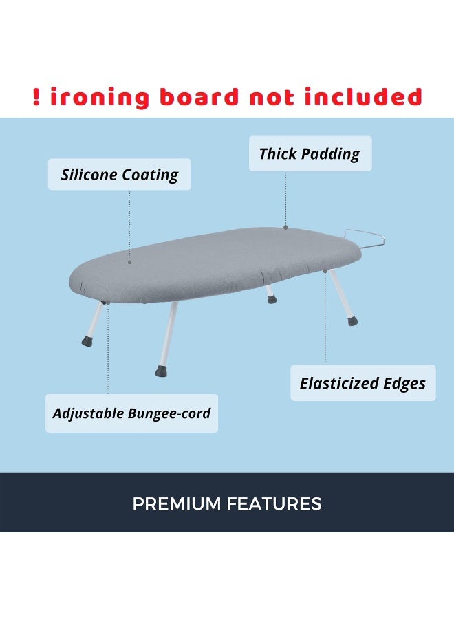 Savuk  Ironing Board Cover And Pad Silicone Coated 4 Layers, 12.5X31 Inch Mini Size, Extra Heavy Duty Thick Padding, Heat Reflective, Non Stick Scorch And Stain Resistant - Image 5