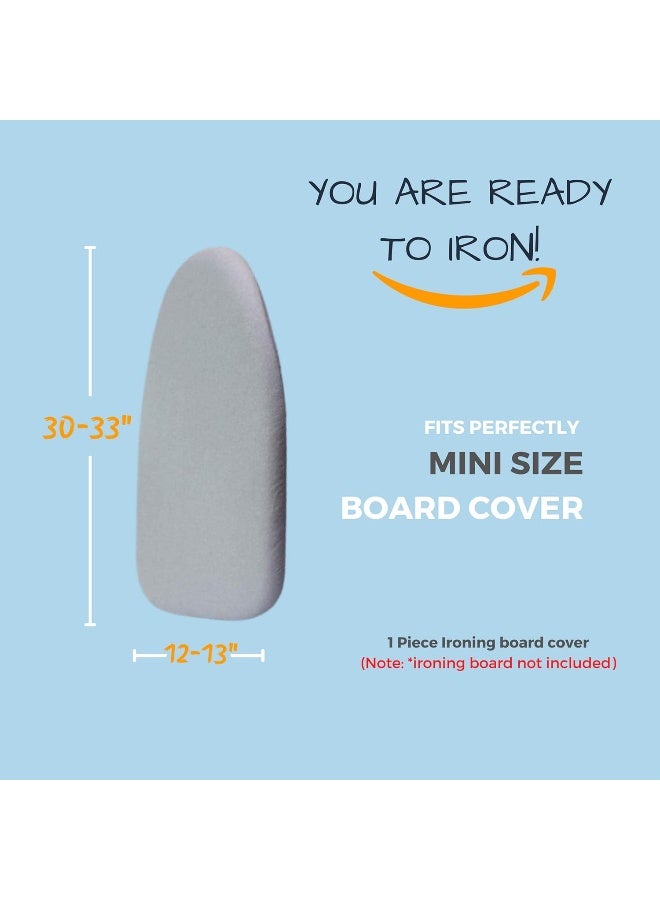 Savuk  Ironing Board Cover And Pad Silicone Coated 4 Layers, 12.5X31 Inch Mini Size, Extra Heavy Duty Thick Padding, Heat Reflective, Non Stick Scorch And Stain Resistant - Image 2