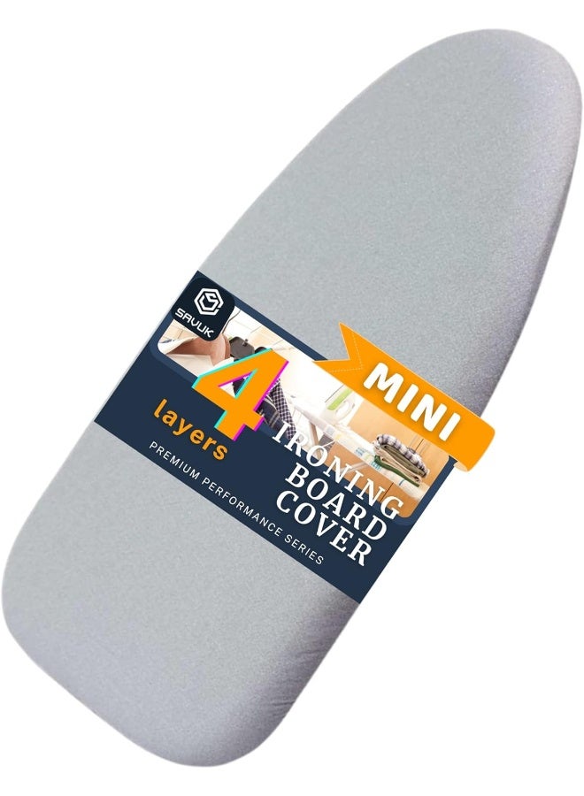 Savuk  Ironing Board Cover And Pad Silicone Coated 4 Layers, 12.5X31 Inch Mini Size, Extra Heavy Duty Thick Padding, Heat Reflective, Non Stick Scorch And Stain Resistant - Image 1