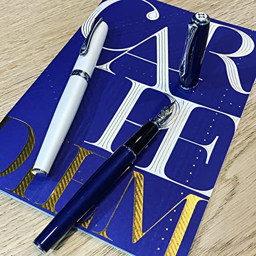 Diplomat Excellence A2 Fountain Pen with Steel Medium Nib - Midnight Blue/Chrome - Image 3