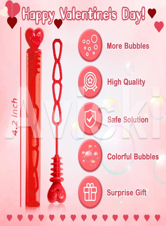 Aviski 80PCS Valentines Day Bubble Wands, Mini Bubble Wands for Valentines Day Party Favors, Valentines Gift Toys for Girls Boys Kids Toddler Adults, Party Bag Stuffers Goodie Bag Filler, Classroom Prizes - Image 2