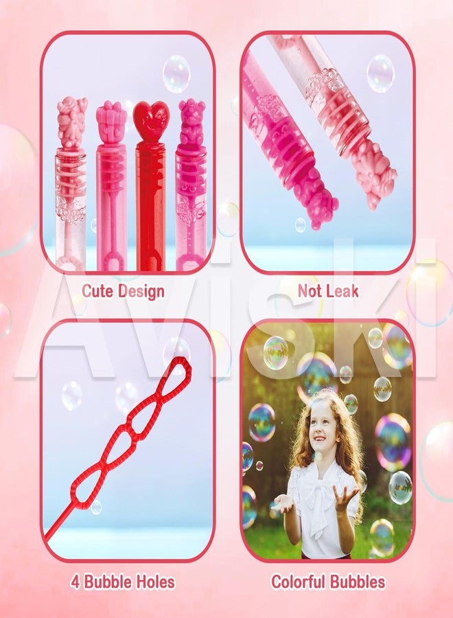 Aviski 80PCS Valentines Day Bubble Wands, Mini Bubble Wands for Valentines Day Party Favors, Valentines Gift Toys for Girls Boys Kids Toddler Adults, Party Bag Stuffers Goodie Bag Filler, Classroom Prizes - Image 3
