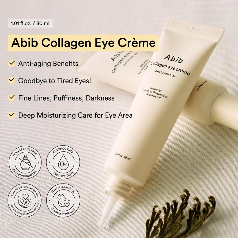 Abib Collagen Eye CrÃ¨me Jericho Rose Tube for Dark Circles and Puffiness, Under Eye Fine Lines - Image 3