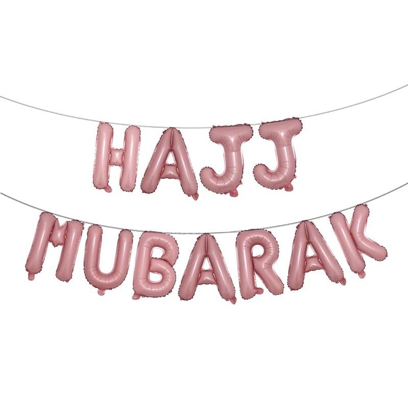 RUIANSI HAJJ MUBARAK Party Balloon for Festival Gathering Decorations Eid Mubarak Party Supplies Decorations HAJJ MUBARAK Pink - Image 2