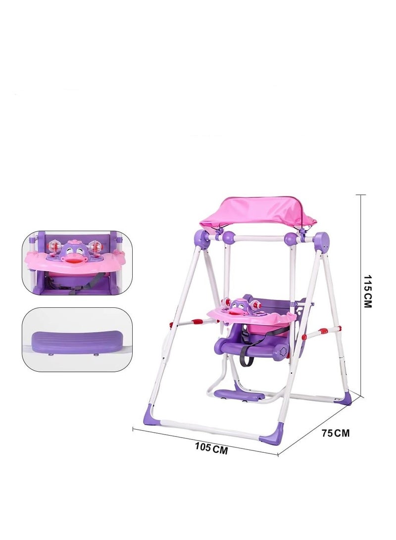 1PC Adorable Kids Swing Set – Sturdy Indoor/Outdoor Fun with Safety Belt 