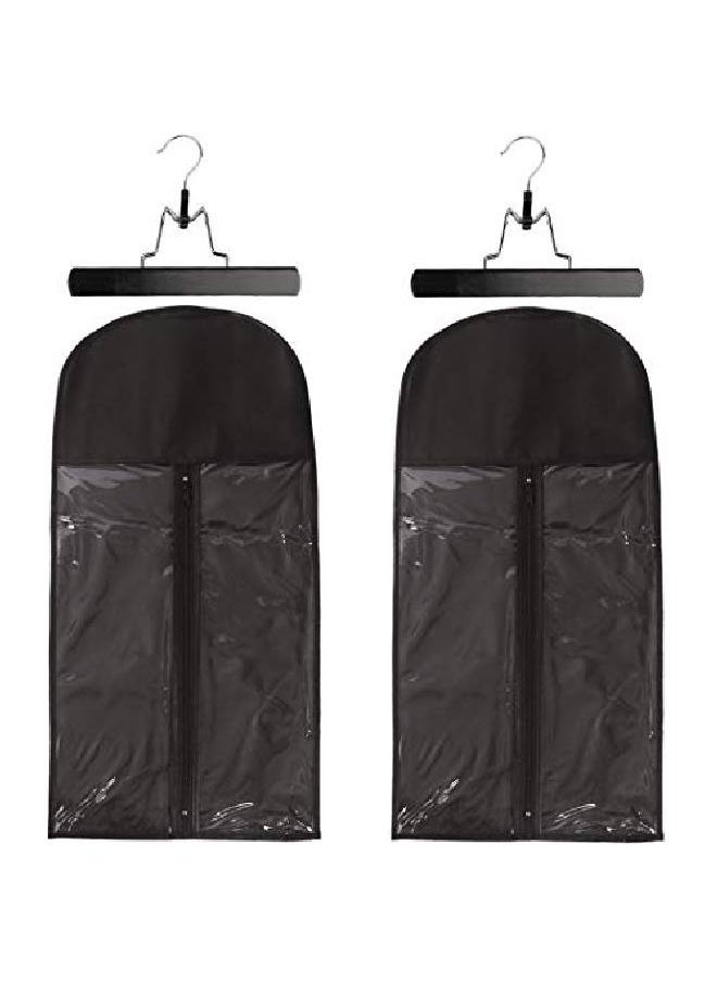 Messen 2 Pack Hair Extension Storage Bag Hair Extension Hanger Strong Holder Dustproof Portable Suit With Transparent Zip Up Closure Lightweight Waterproof And Portable (Black)  - Image 1