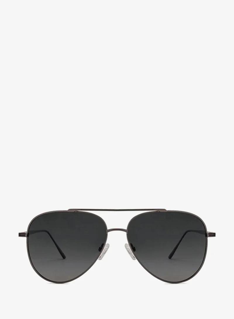 John Jacobs John Jacobs | Polarized & UV Protection Sunglasses | For Men & Women | Gunmetal Grey Gradient Full Rim Aviator | Large | (Size-59) | JJ S11472-C9
