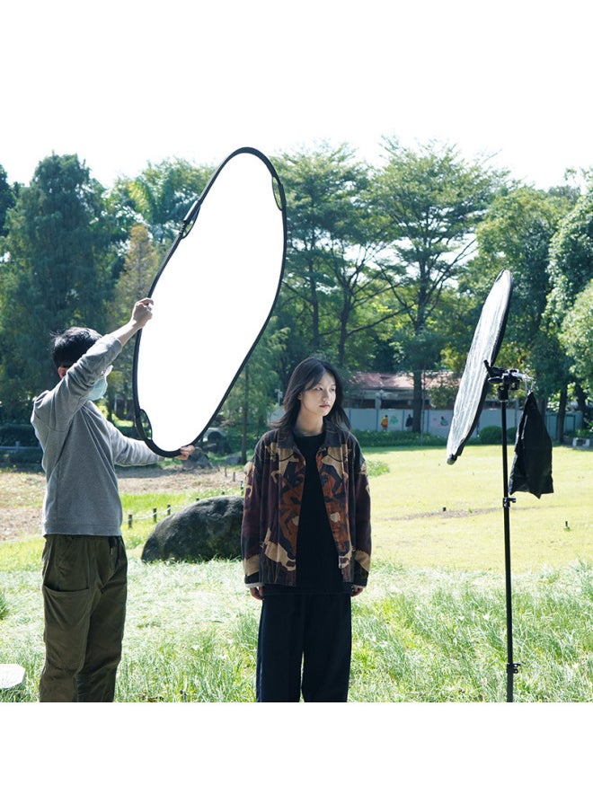 Generic Selens Reflector Photography 30cm/60cm/80cm Five-in-One Plate Round Folding Portable Small Soft-Body Color: 100cm Triangular Five-in-one  - Image 4