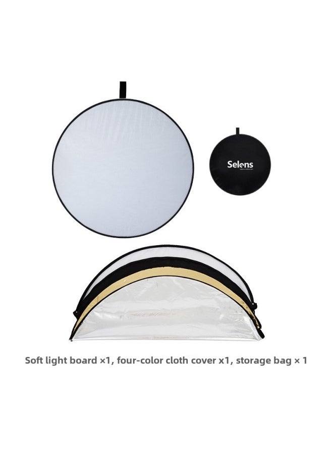 Generic Selens Reflector Photography 30cm/60cm/80cm Five-in-One Plate Round Folding Portable Small Soft-Body Color: 100cm Triangular Five-in-one  - Image 5
