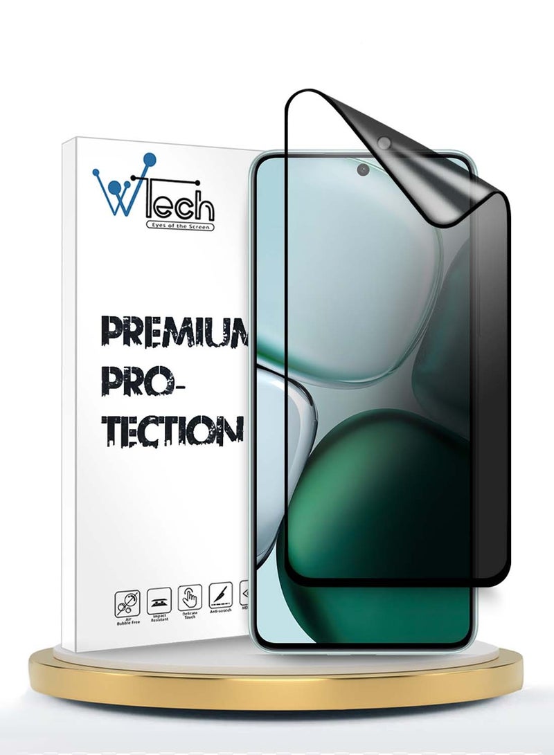 Wtech Honor X9c Smart 5G 2024 Premium Nano Ceramic Privacy Full Glue Full Cover Matte Flexible Screen Protector (MSCNMP) - Clear/Black - Image 1