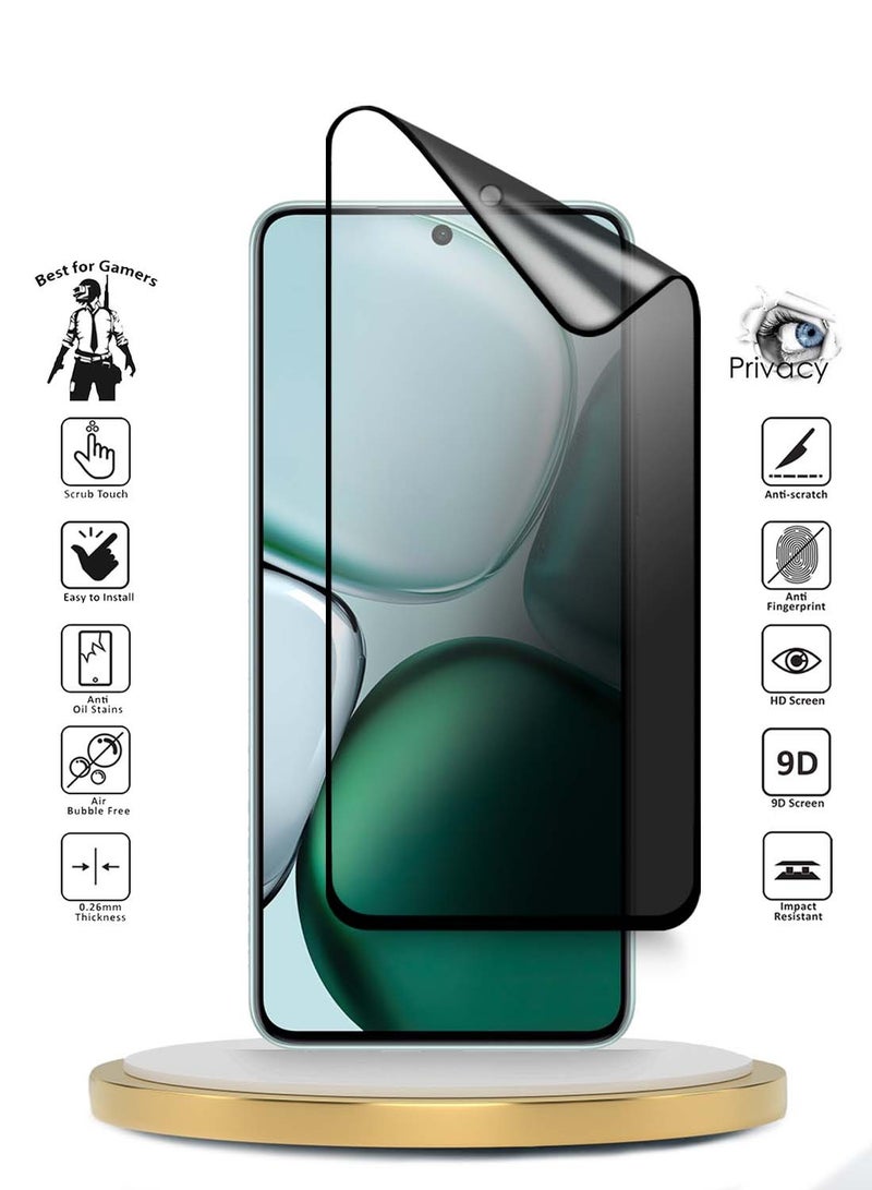 Wtech Honor X9c Smart 5G 2024 Premium Nano Ceramic Privacy Full Glue Full Cover Matte Flexible Screen Protector (MSCNMP) - Clear/Black - Image 2