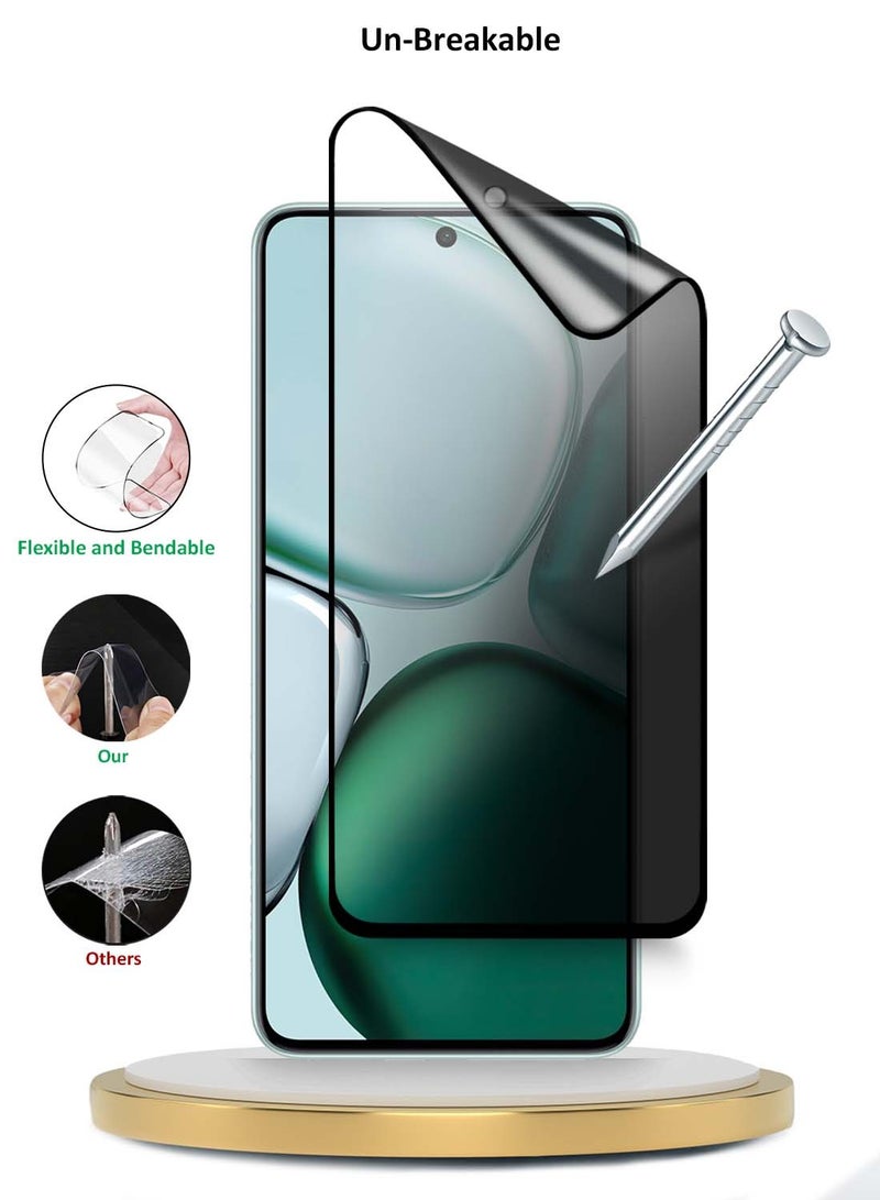 Wtech Honor X9c Smart 5G 2024 Premium Nano Ceramic Privacy Full Glue Full Cover Matte Flexible Screen Protector (MSCNMP) - Clear/Black - Image 4